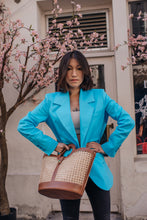 Load image into Gallery viewer, Mathilde oversized jacket - Turquoise St Tropez