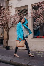 Load image into Gallery viewer, Mathilde oversized jacket - Turquoise St Tropez