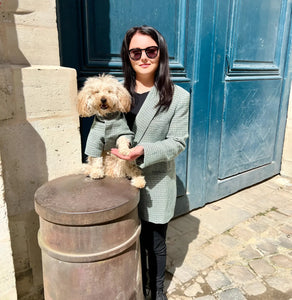 Jacket Ciboulette For Dogs - Green check Giverny