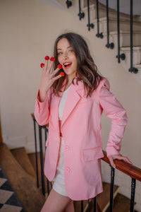 Mathilde oversized jacket - Pastel pink Toulouse