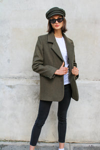 Oversized jacket Mathilde - Olive Grey Provence