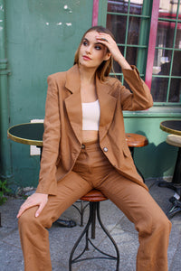 Mathilde oversized jacket - Caramel Bretagne