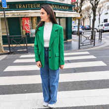 Charger l'image dans la galerie, Blazer Oversize Mathilde en laine - Vert de Lyon
