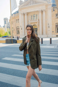 Mathilde Oversized Jacket - Dark Khaki Strasbourg