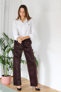 Agathe Trousers - Marron Foncé Rive Gauche