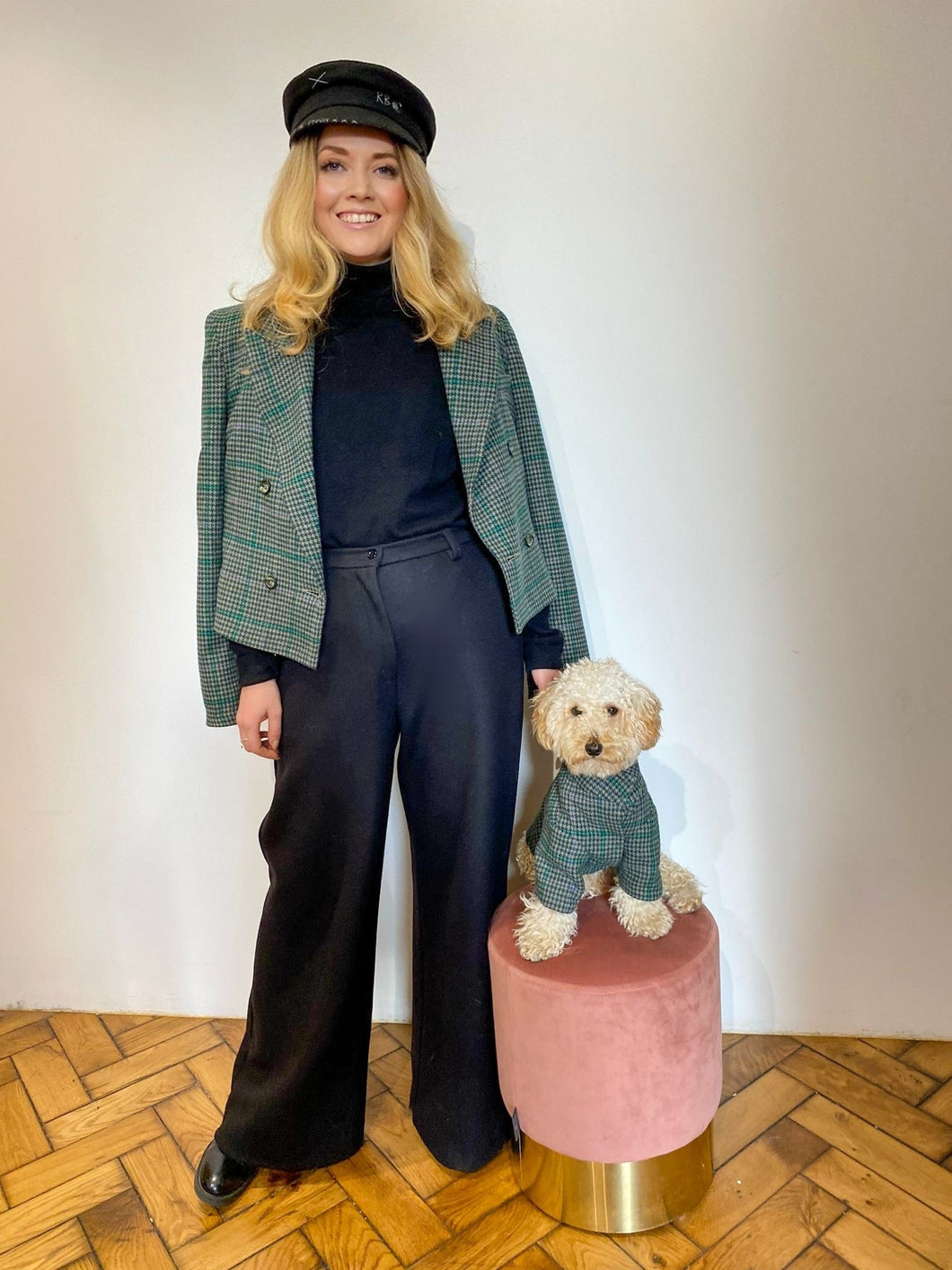 Ciboulette Dog Jacket - Green Checkered l'île Saint-Louis