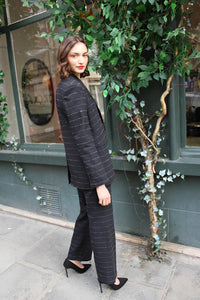 Louise Jacket - Black Saumur with stripes