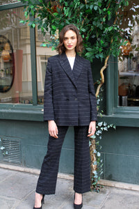 Louise Jacket - Black Saumur with stripes