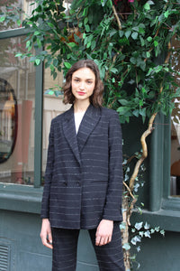 Louise Jacket - Black Saumur with stripes