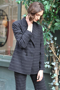 Louise Jacket - Black Saumur with stripes