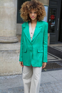 Mathilde oversized jacket - Vert Bercy