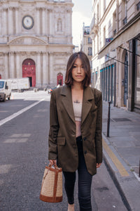 Mathilde Oversized Jacket - Dark Khaki Strasbourg