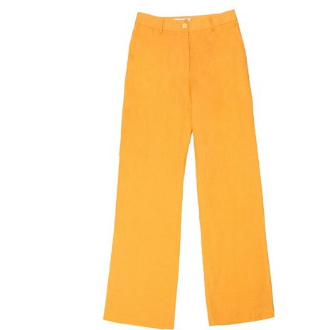Pantalon jaune en lin droit