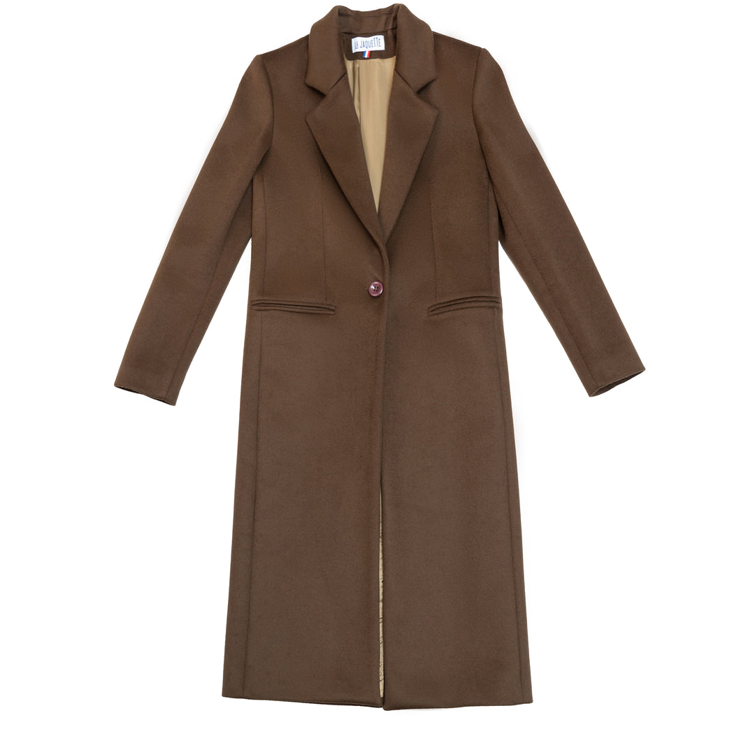Manteau Emma en laine - Chocolat Versailles