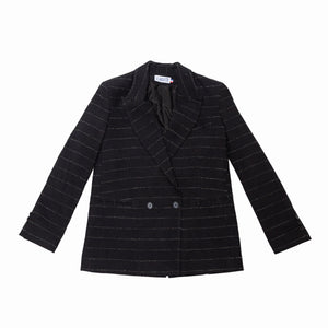 Louise Jacket - Black Saumur with stripes