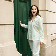 Charger l&#39;image dans la galerie, Pyjama Charlotte pistache en coton 
