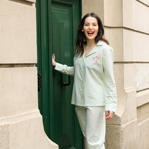 Pyjama Charlotte pistache en coton 