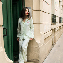 Charger l&#39;image dans la galerie, Pyjama Charlotte pistache en coton 
