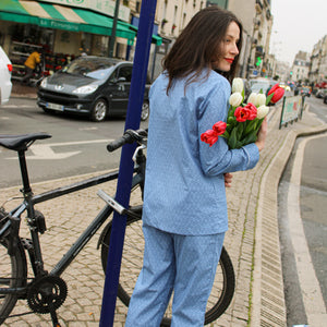 Pyjama en coton bleu