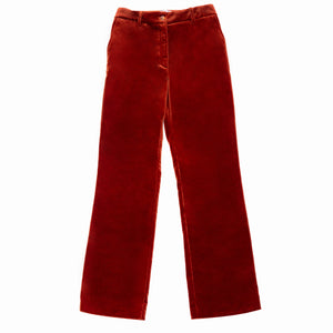 Red brown velvet pants