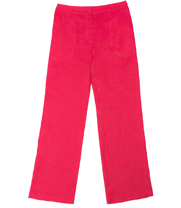 Pink fuchsia linen pants